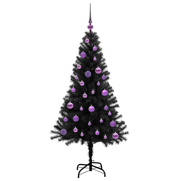 Vidaxx Sapin de Noël avec 150 LED avec PVC noir standard 150 cm