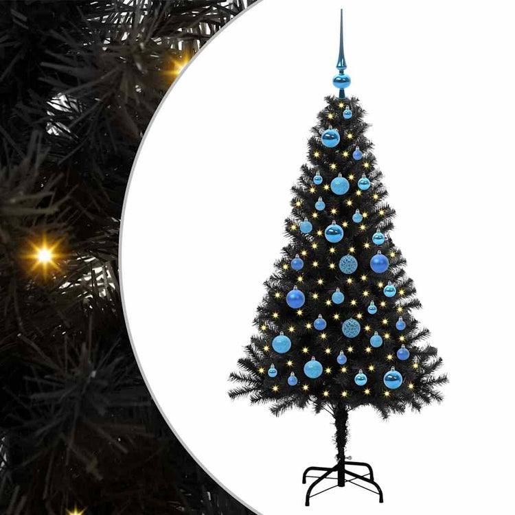 Vidaxx Sapin de Noël avec 150 LED avec PVC noir standard 150 cm