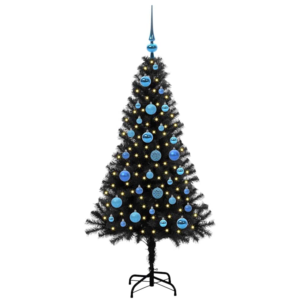 Vidaxx Sapin de Noël avec 150 LED avec PVC noir standard 150 cm