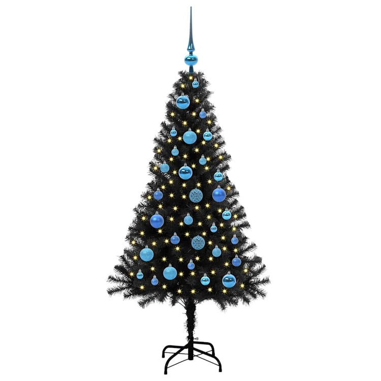 Vidaxx Sapin de Noël avec 150 LED avec PVC noir standard 150 cm
