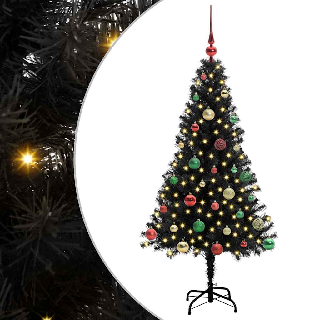 Vidaxx Sapin de Noël avec 150 LED avec PVC noir standard 150 cm
