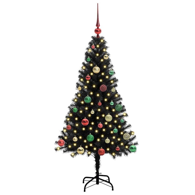 Vidaxx Sapin de Noël avec 150 LED avec PVC noir standard 150 cm