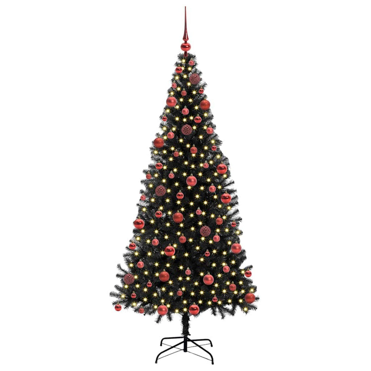 VidaXL Sapin de Noël avec 300 LED avec PVC noir standard 180 cm