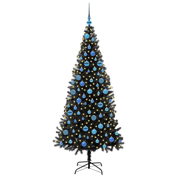 VidaXL Sapin de Noël avec 300 LED avec PVC noir standard 180 cm