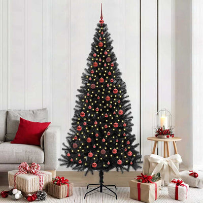 VidaXL Sapin de Noël avec 300 LED avec PVC noir standard 210 cm