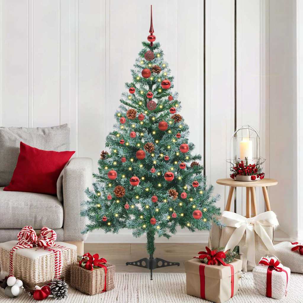 Vidaxx sapin de Noël artificiel avec 150 LED vertes, 150 cm PVC et acier