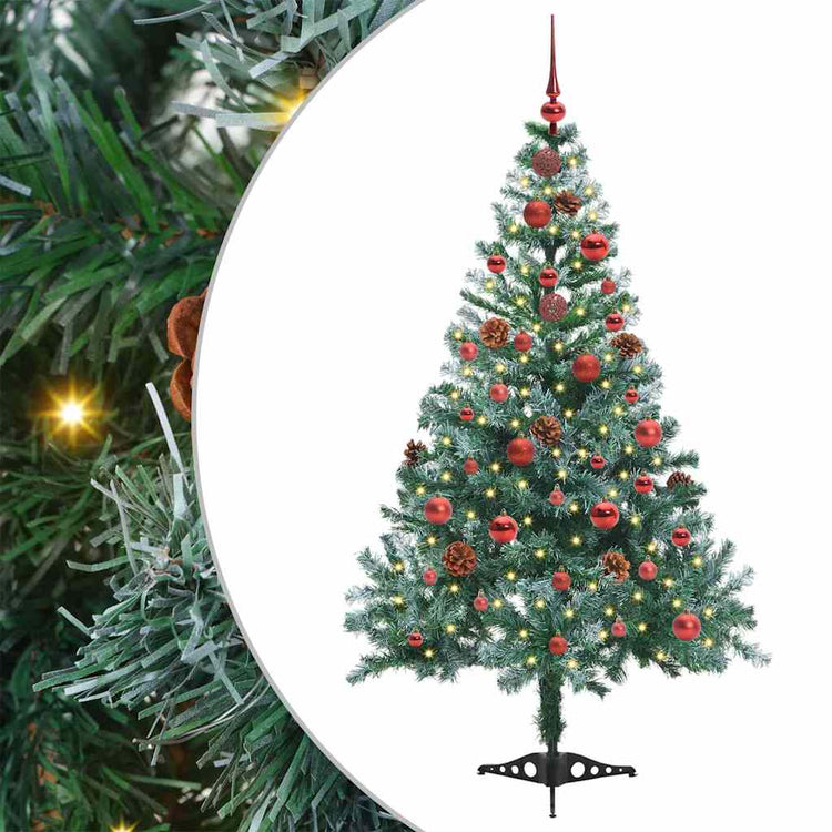 Vidaxx sapin de Noël artificiel avec 150 LED vertes, 150 cm PVC et acier
