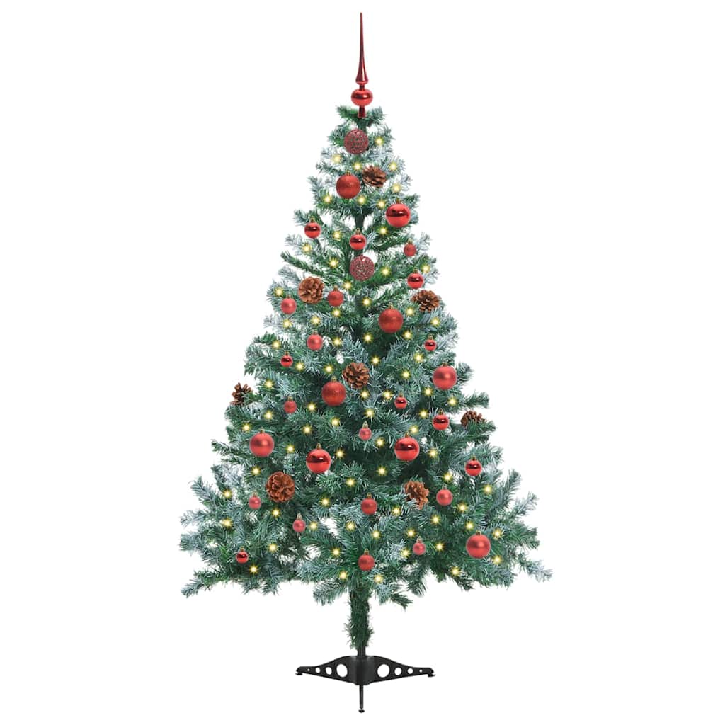Vidaxx sapin de Noël artificiel avec 150 LED vertes, 150 cm PVC et acier