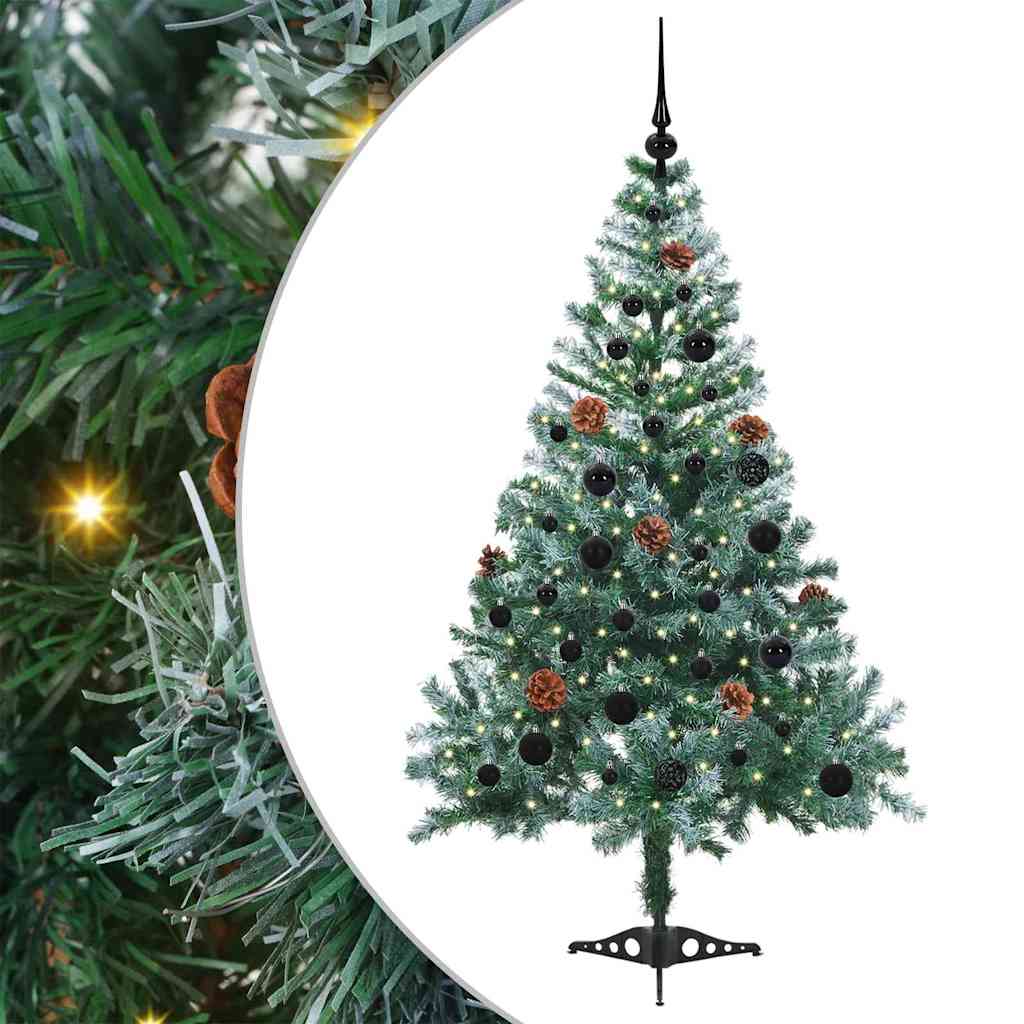 Vidaxx sapin de Noël artificiel avec 150 LED vertes, 150 cm PVC et acier