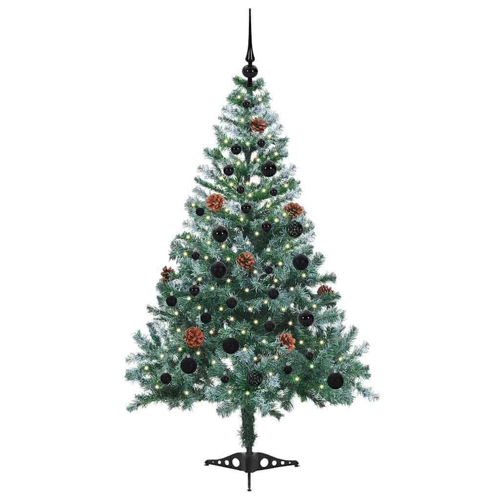 Vidaxx sapin de Noël artificiel avec 150 LED vertes, 150 cm PVC et acier