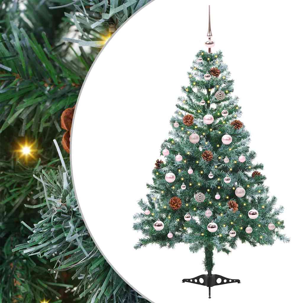 Vidaxx sapin de Noël artificiel avec 150 LED vertes, 150 cm PVC et acier