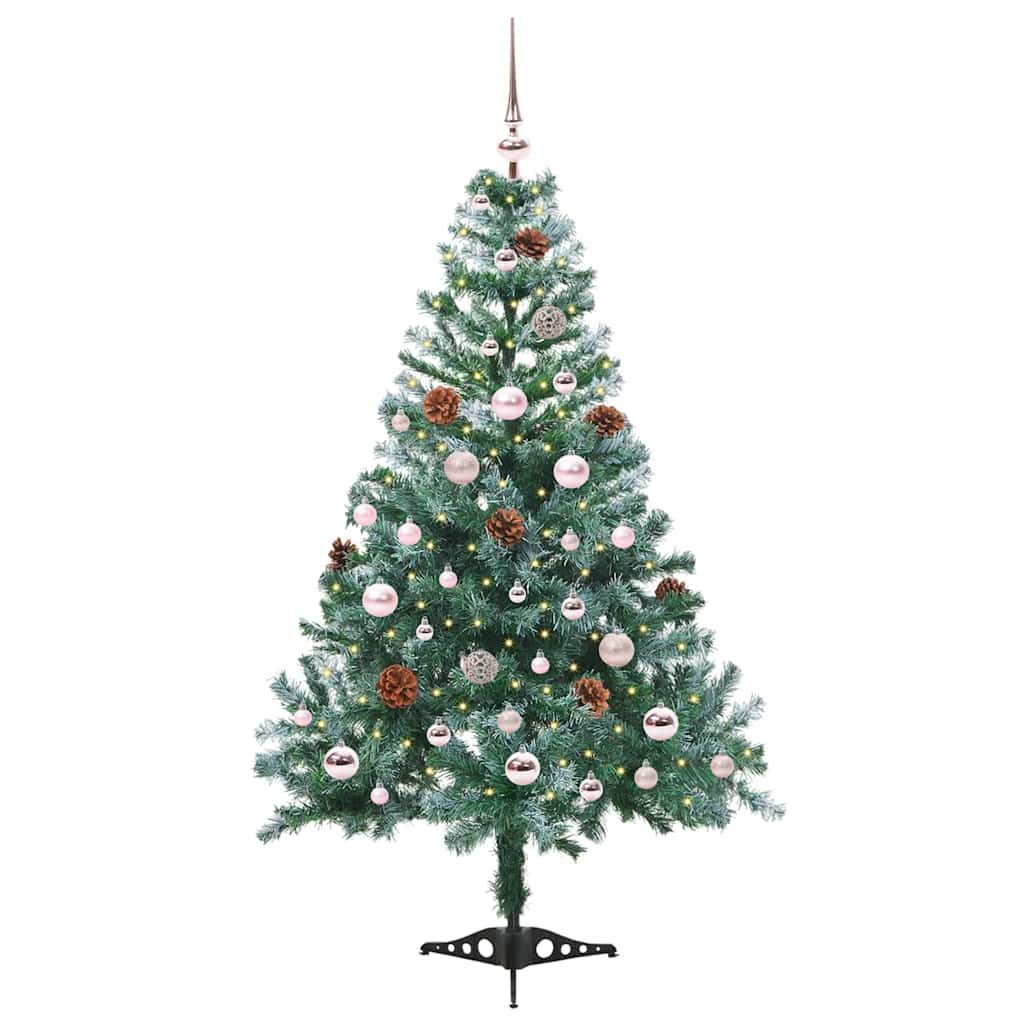 Vidaxx sapin de Noël artificiel avec 150 LED vertes, 150 cm PVC et acier
