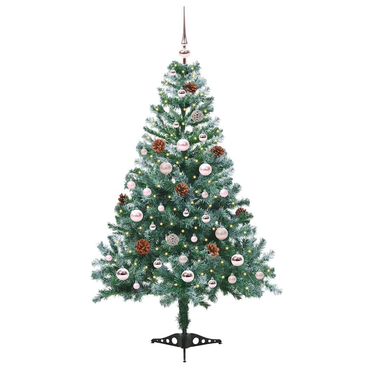 Vidaxx sapin de Noël artificiel avec 150 LED vertes, 150 cm PVC et acier