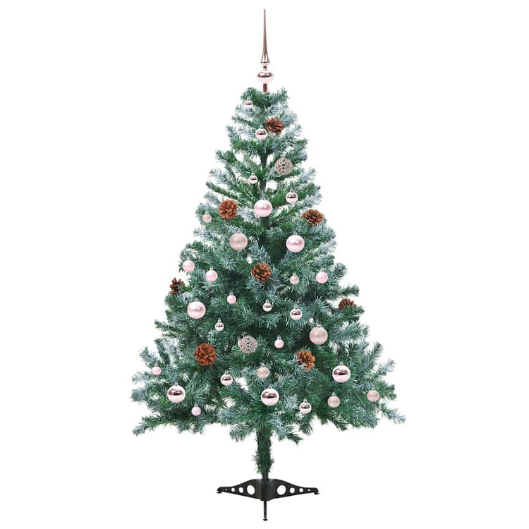 Vidaxx sapin de Noël artificiel avec 150 LED vertes, 150 cm PVC et acier