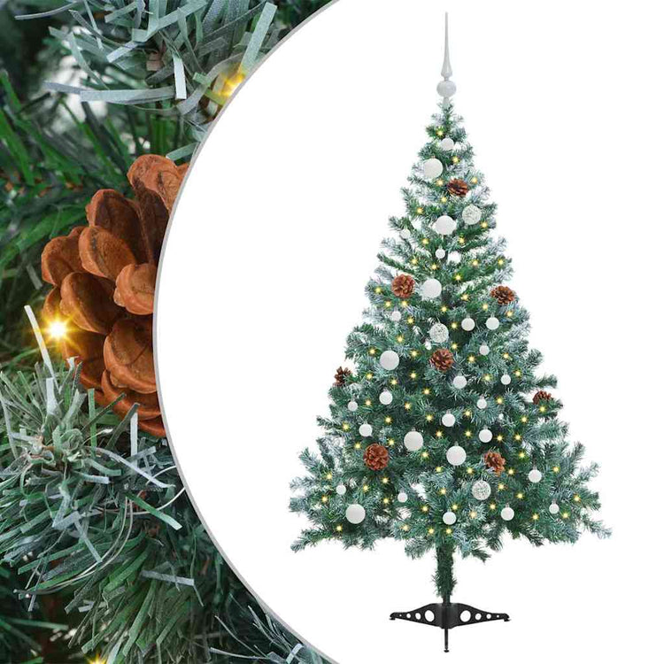 Vidaxx sapin de Noël artificiel avec 150 LED vertes, 150 cm PVC et acier