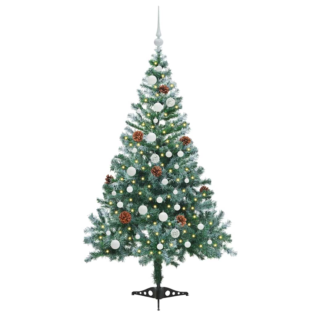 Vidaxx sapin de Noël artificiel avec 150 LED vertes, 150 cm PVC et acier