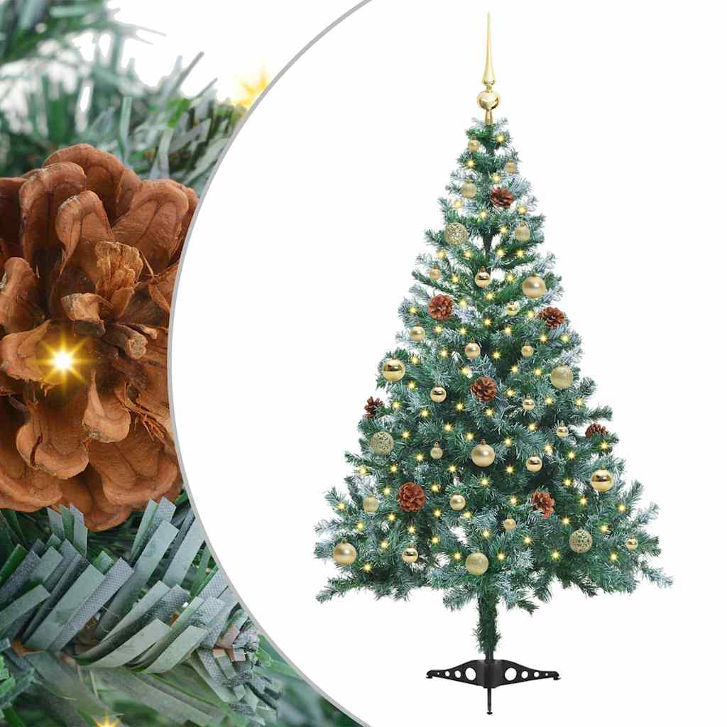 Vidaxx sapin de Noël artificiel avec 150 LED vertes, 150 cm PVC et acier