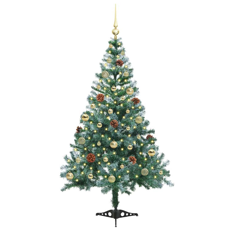 Vidaxx sapin de Noël artificiel avec 150 LED vertes, 150 cm PVC et acier