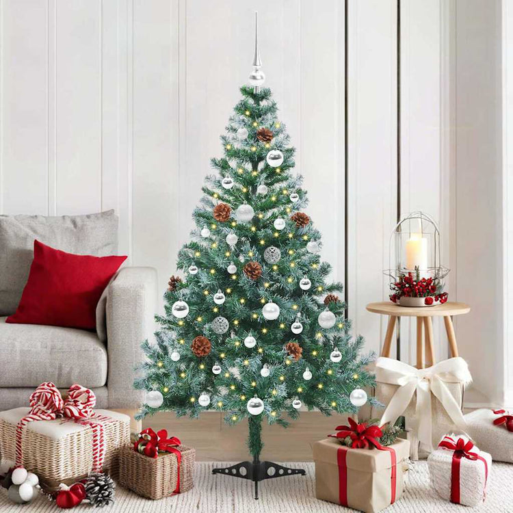 Vidaxx sapin de Noël artificiel avec 150 LED vertes, 150 cm PVC et acier