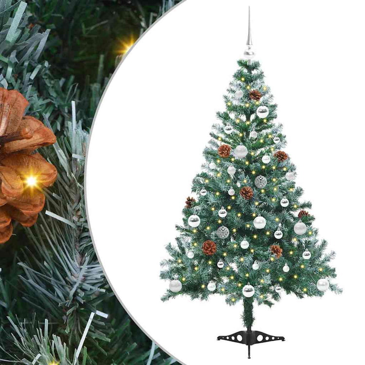 Vidaxx sapin de Noël artificiel avec 150 LED vertes, 150 cm PVC et acier