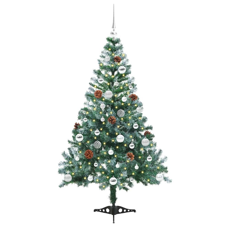 Vidaxx sapin de Noël artificiel avec 150 LED vertes, 150 cm PVC et acier