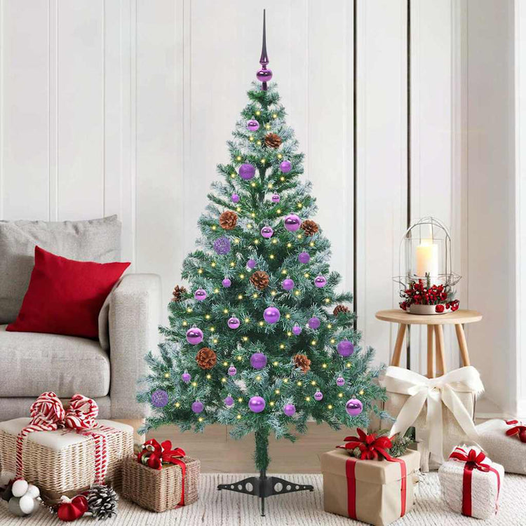 Vidaxx sapin de Noël artificiel avec 150 LED vertes, 150 cm PVC et acier