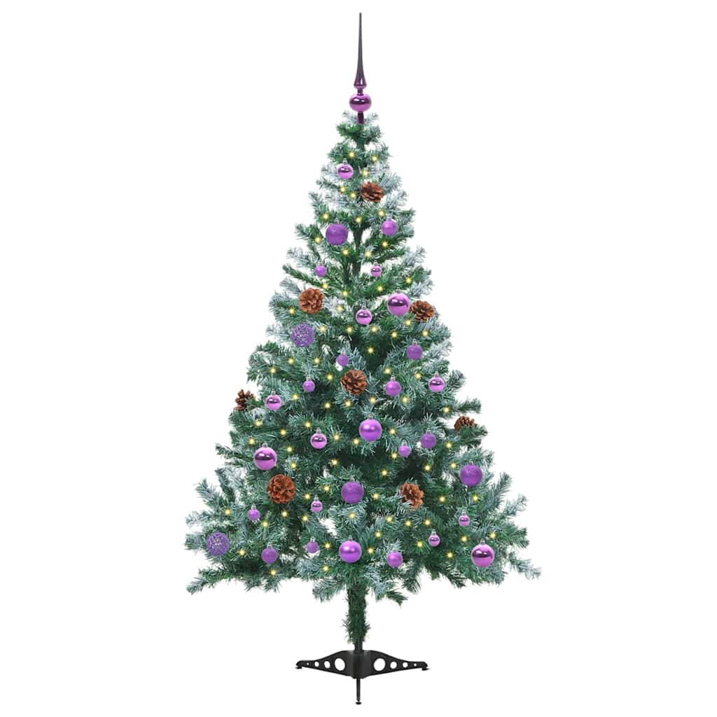 Vidaxx sapin de Noël artificiel avec 150 LED vertes, 150 cm PVC et acier