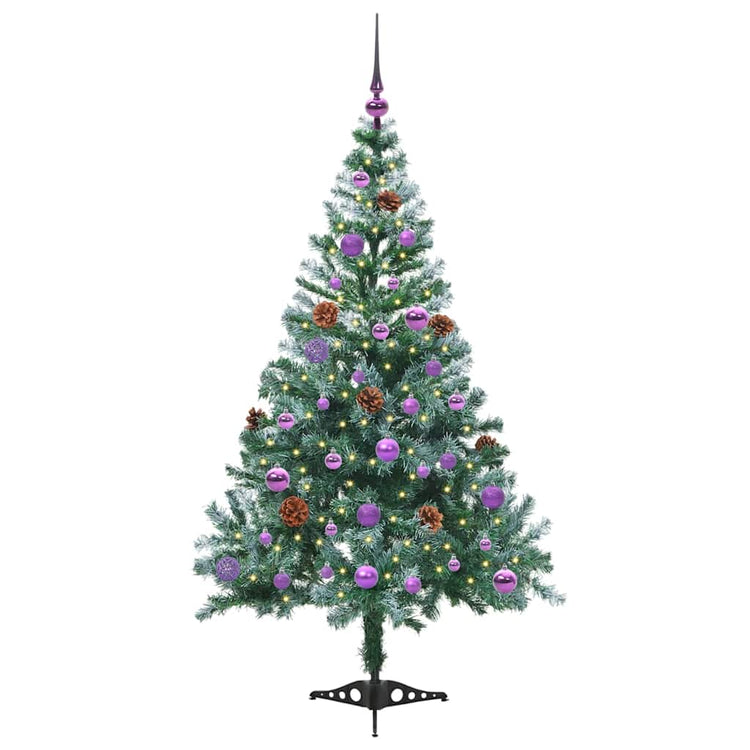 Vidaxx sapin de Noël artificiel avec 150 LED vertes, 150 cm PVC et acier
