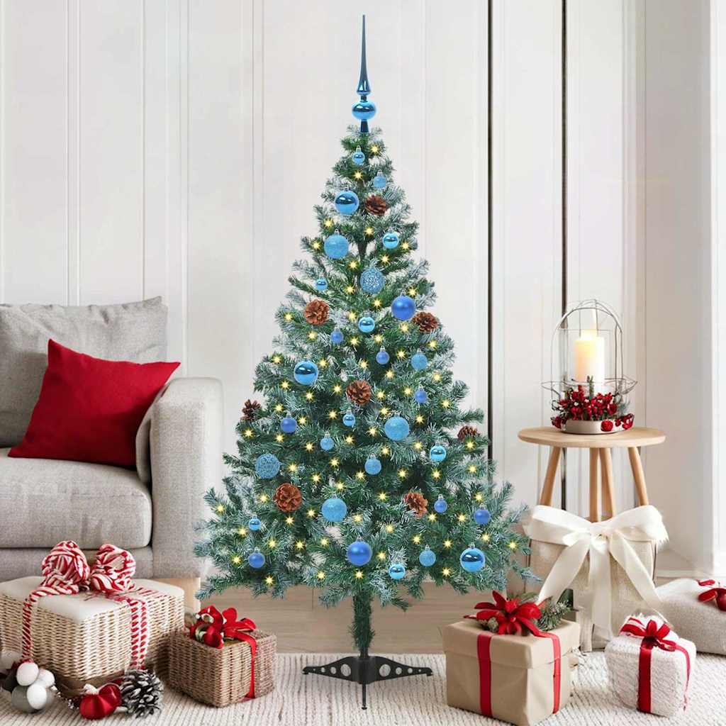 Vidaxx sapin de Noël artificiel avec 150 LED vertes, 150 cm PVC et acier