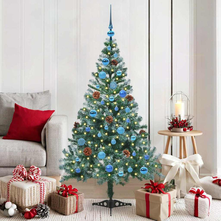 Vidaxx sapin de Noël artificiel avec 150 LED vertes, 150 cm PVC et acier