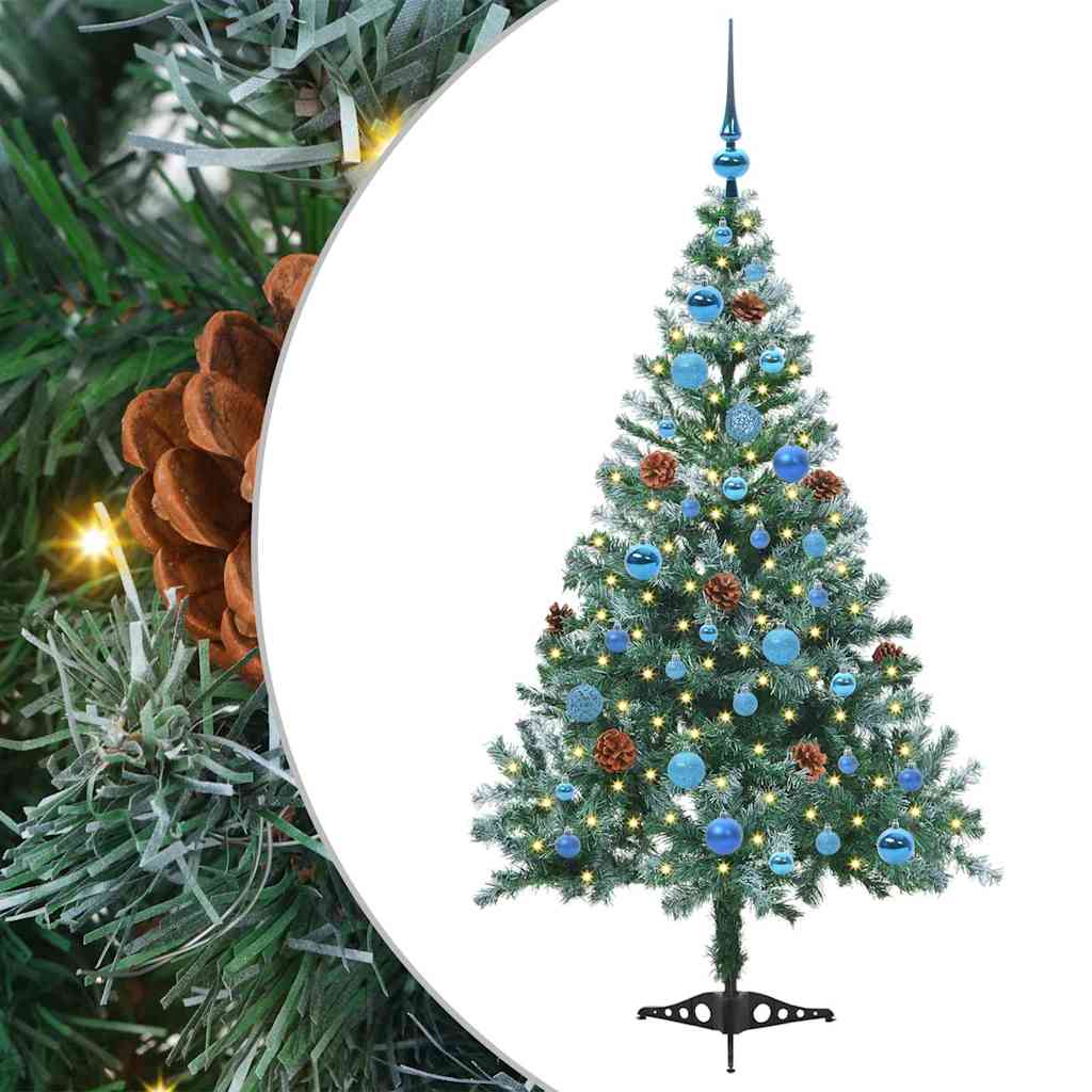 Vidaxx sapin de Noël artificiel avec 150 LED vertes, 150 cm PVC et acier