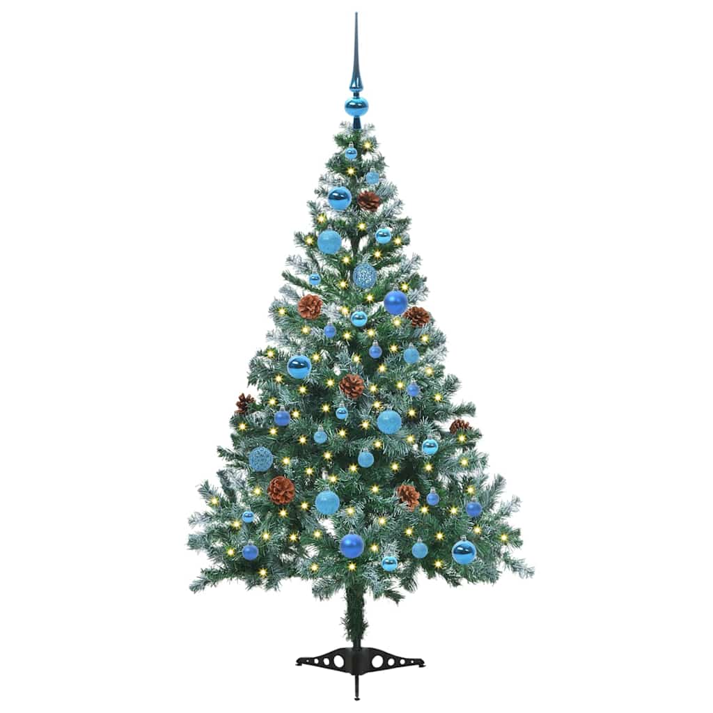 Vidaxx sapin de Noël artificiel avec 150 LED vertes, 150 cm PVC et acier
