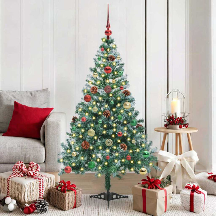 Vidaxx sapin de Noël artificiel avec 150 LED vertes, 150 cm PVC et acier