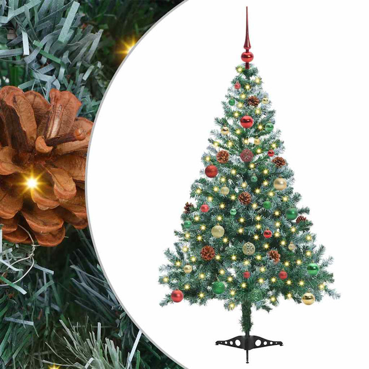Vidaxx sapin de Noël artificiel avec 150 LED vertes, 150 cm PVC et acier