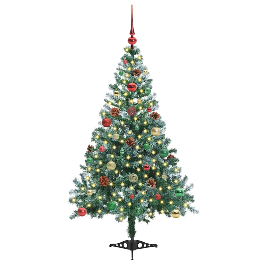 Vidaxx sapin de Noël artificiel avec 150 LED vertes, 150 cm PVC et acier