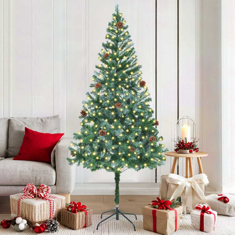 Vidaxx sapin de Noël artificiel avec 300 LED vert 180 cm PVC et acier