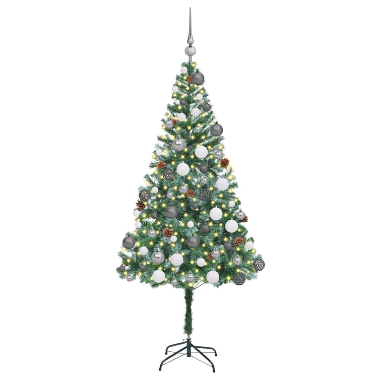 Vidaxx sapin de Noël artificiel avec 300 LED vert 180 cm PVC et acier