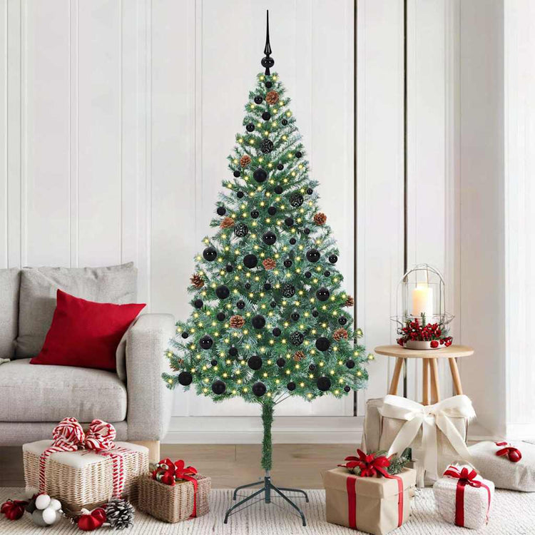 Vidaxx sapin de Noël artificiel avec 300 LED vert 180 cm PVC et acier