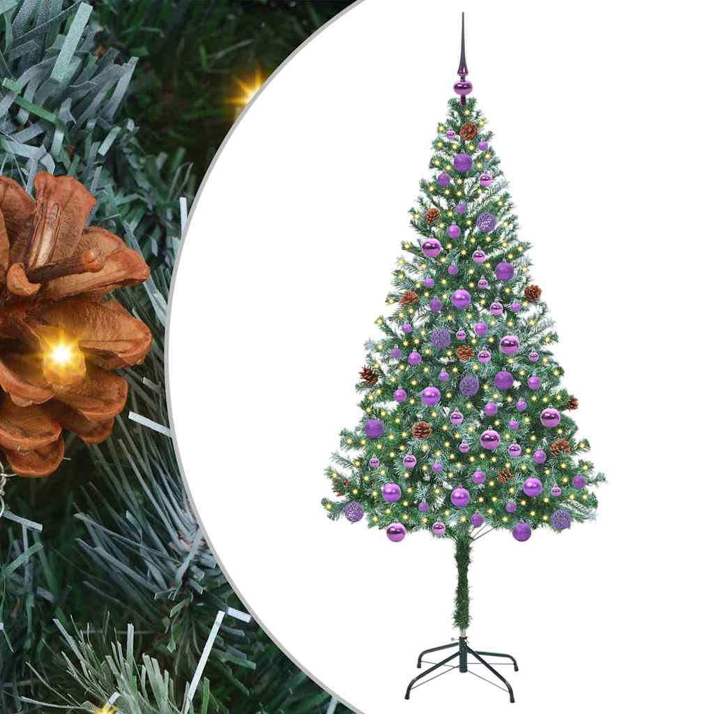 Vidaxx sapin de Noël artificiel avec 300 LED vert 180 cm PVC et acier