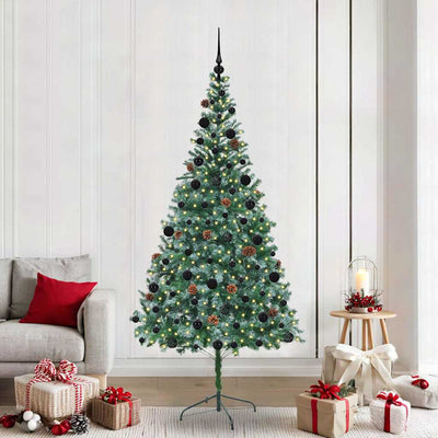 Vidaxx sapin de Noël artificiel avec 300 LED vertes, 210 cm PVC et acier