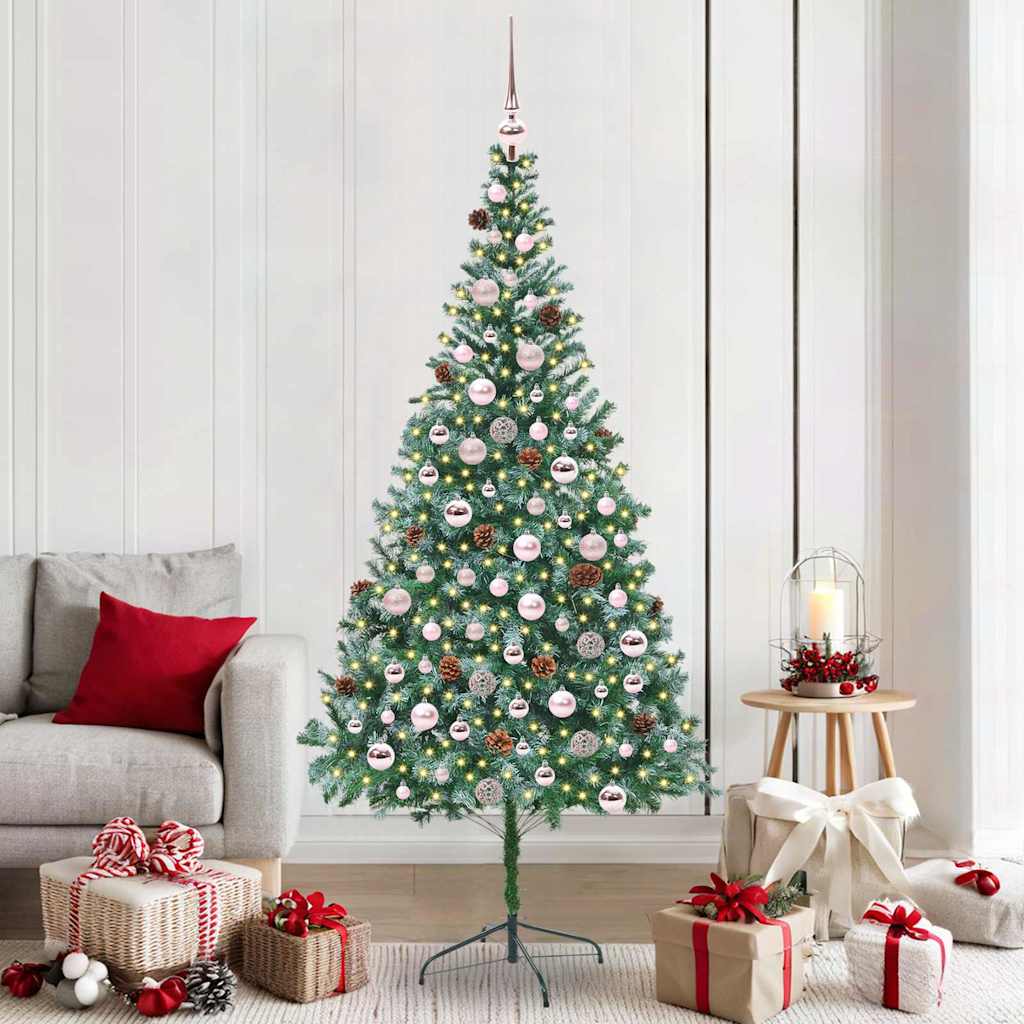 Vidaxx sapin de Noël artificiel avec 300 LED vertes, 210 cm PVC et acier