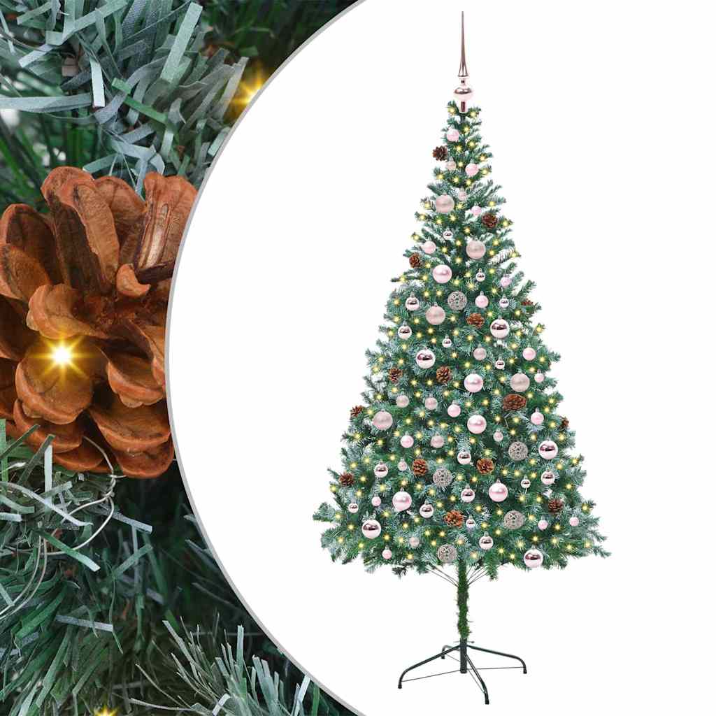 Vidaxx sapin de Noël artificiel avec 300 LED vertes, 210 cm PVC et acier