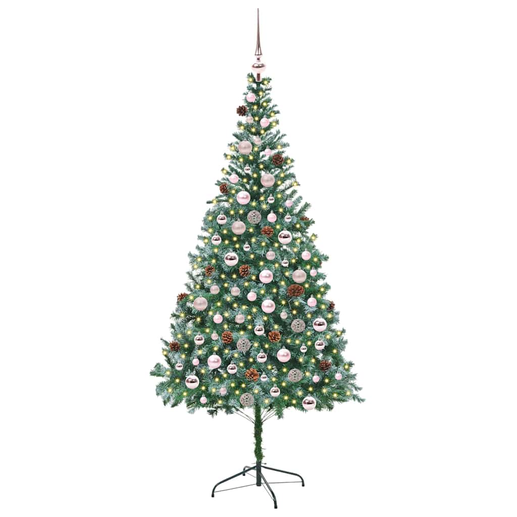 Vidaxx sapin de Noël artificiel avec 300 LED vertes, 210 cm PVC et acier