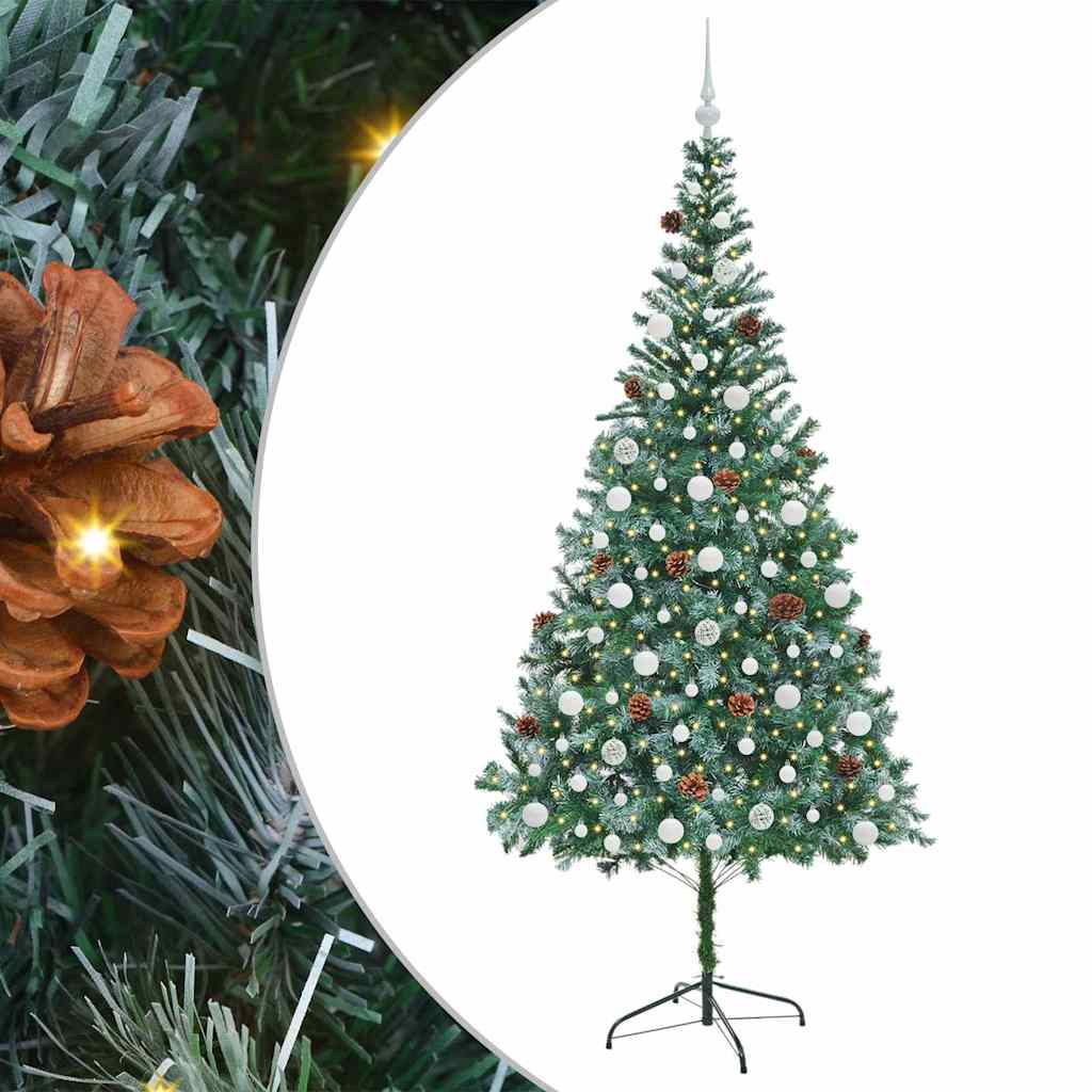 Vidaxx sapin de Noël artificiel avec 300 LED vertes, 210 cm PVC et acier