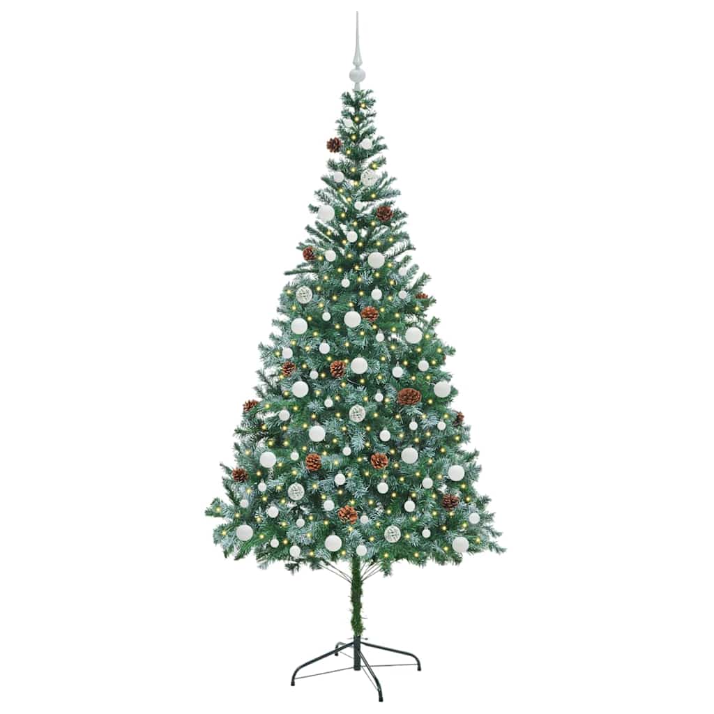 Vidaxx sapin de Noël artificiel avec 300 LED vertes, 210 cm PVC et acier