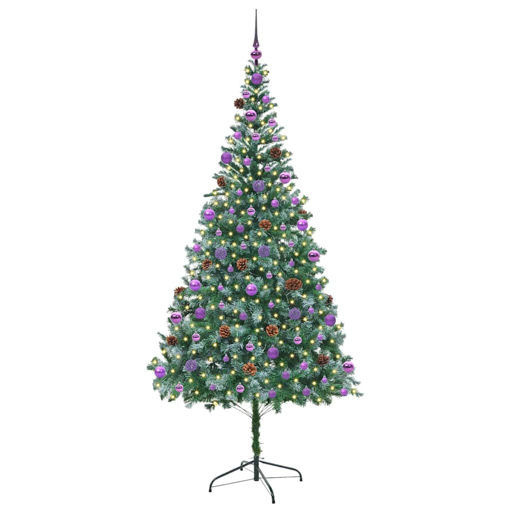 Vidaxx sapin de Noël artificiel avec 300 LED vertes, 210 cm PVC et acier