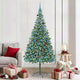 Vidaxx sapin de Noël artificiel avec 300 LED vertes, 210 cm PVC et acier