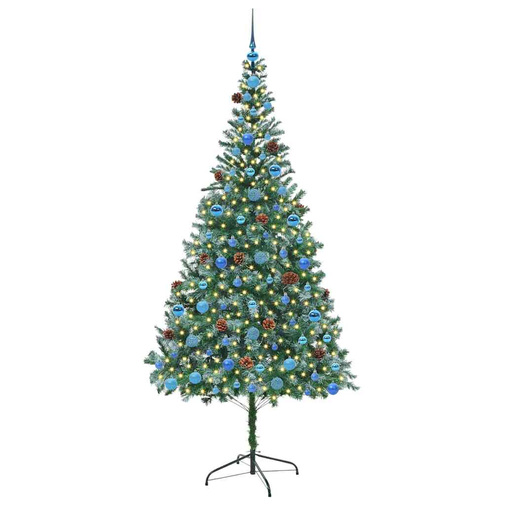 Vidaxx sapin de Noël artificiel avec 300 LED vertes, 210 cm PVC et acier