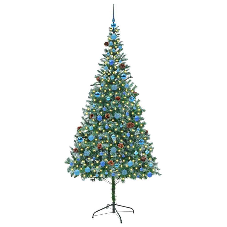 Vidaxx sapin de Noël artificiel avec 300 LED vertes, 210 cm PVC et acier