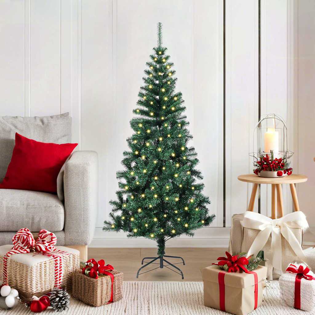 Vidaxx sapin de Noël artificiel illuminé vert 120 cm PVC et métal